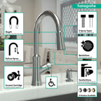 HANSGROHE 04793800 Joleena HighArc Kitchen Faucet, 2-Spray Pull-Down, 1.75 GPM - Stainless Steel Optic