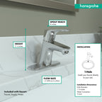 HANSGROHE 04510000 Focus Single-Hole Faucet 70, 1.2 GPM - Chrome