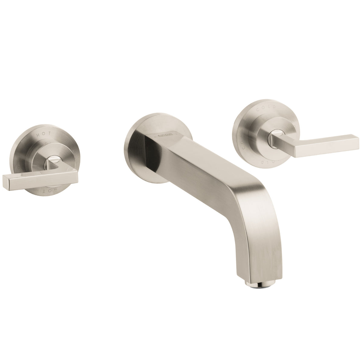 AXOR 39147821 Citterio Wall-Mounted Widespread Faucet Trim with Lever Handles, 1.2 GPM - Brushed Nickel