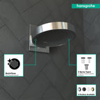 HANSGROHE 26232001 Rainfinity Showerhead 250 3-Jet with Wall Connector Trim, 2.5 GPM - Chrome