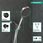 HANSGROHE 26914001 Rainfinity Handshower Set 130 3-Jet, 1.75 GPM - Chrome