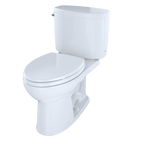 TOTO CST454CEFG#01 Drake II Two-Piece Elongated 1.28 GPF Universal Height Toilet with CEFIONTECT , Cotton White