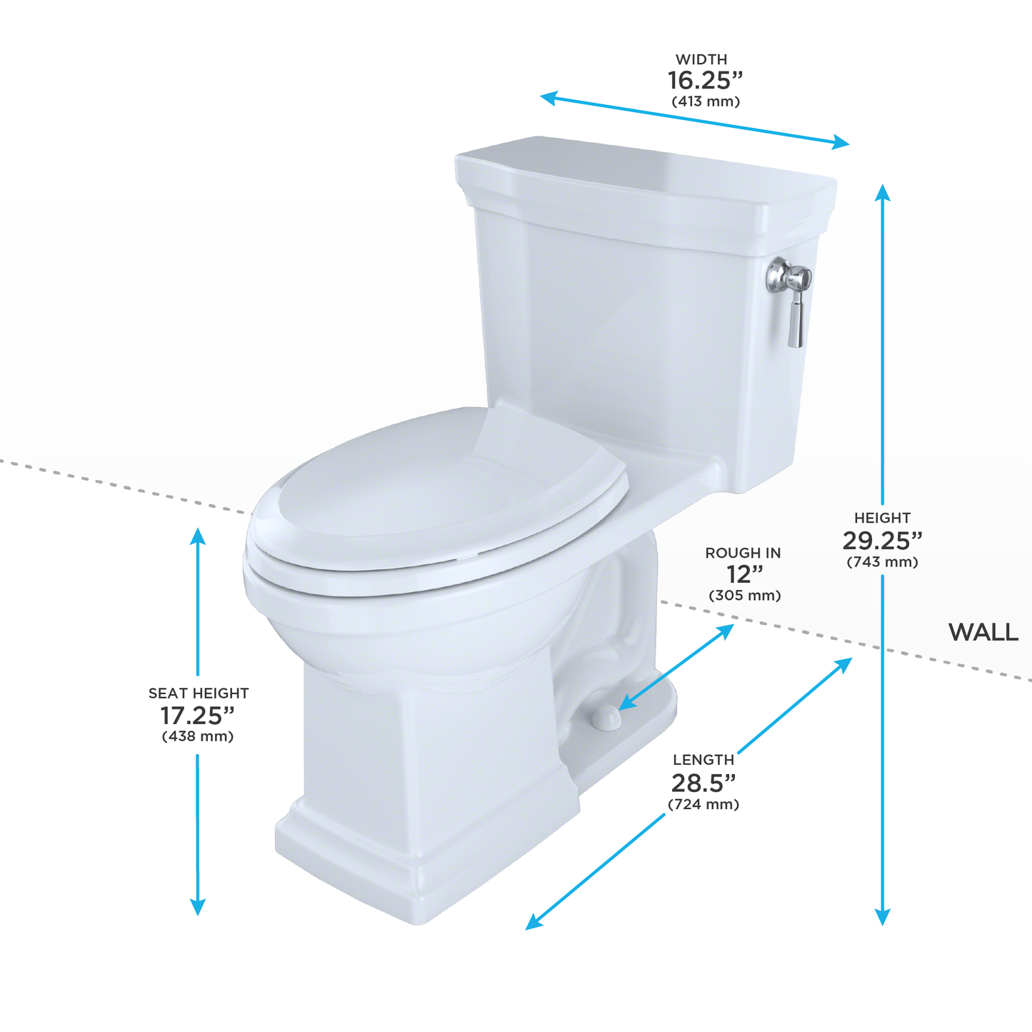 TOTO MS814224CUFRG#01 Promenade II 1G One-Piece Elongated 1.0 GPF Universal Height Toilet with CEFIONTECT and Right-Hand Trip Lever , Cotton White