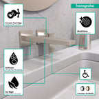 HANSGROHE 32526821 Metropol Wall-Mounted Single-Handle Faucet Trim with Lever Handle, 1.2 GPM - Brushed Nickel