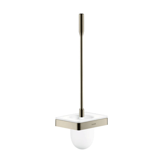 AXOR 42835830 Universal SoftSquare Toilet Brush with Holder, Wall-Mounted - Polished Nickel