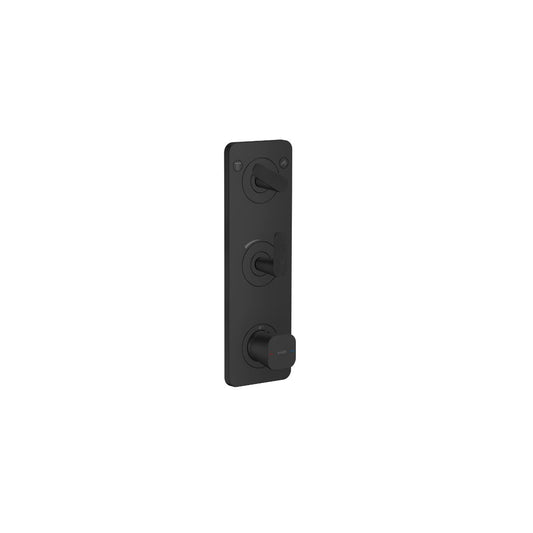 AXOR 49701671 Citterio C Thermostatic Module Trim 15" x 5" for 2 Functions- Cubic Cut - Matte Black