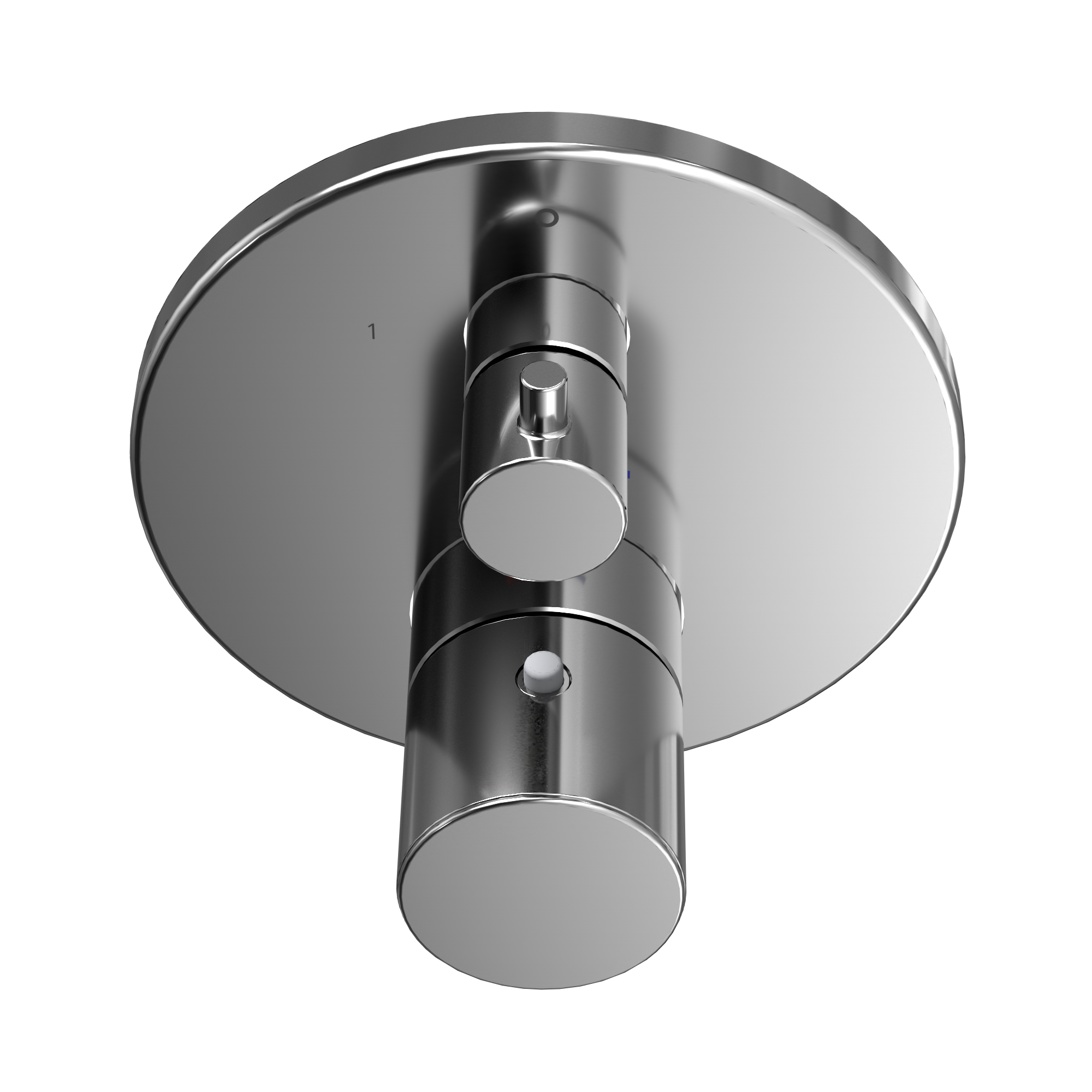 TOTO TBV01408U#CP Round Thermostatic Mixing Valve With Two-Way Diverter Shower Trim - Polished Chrome