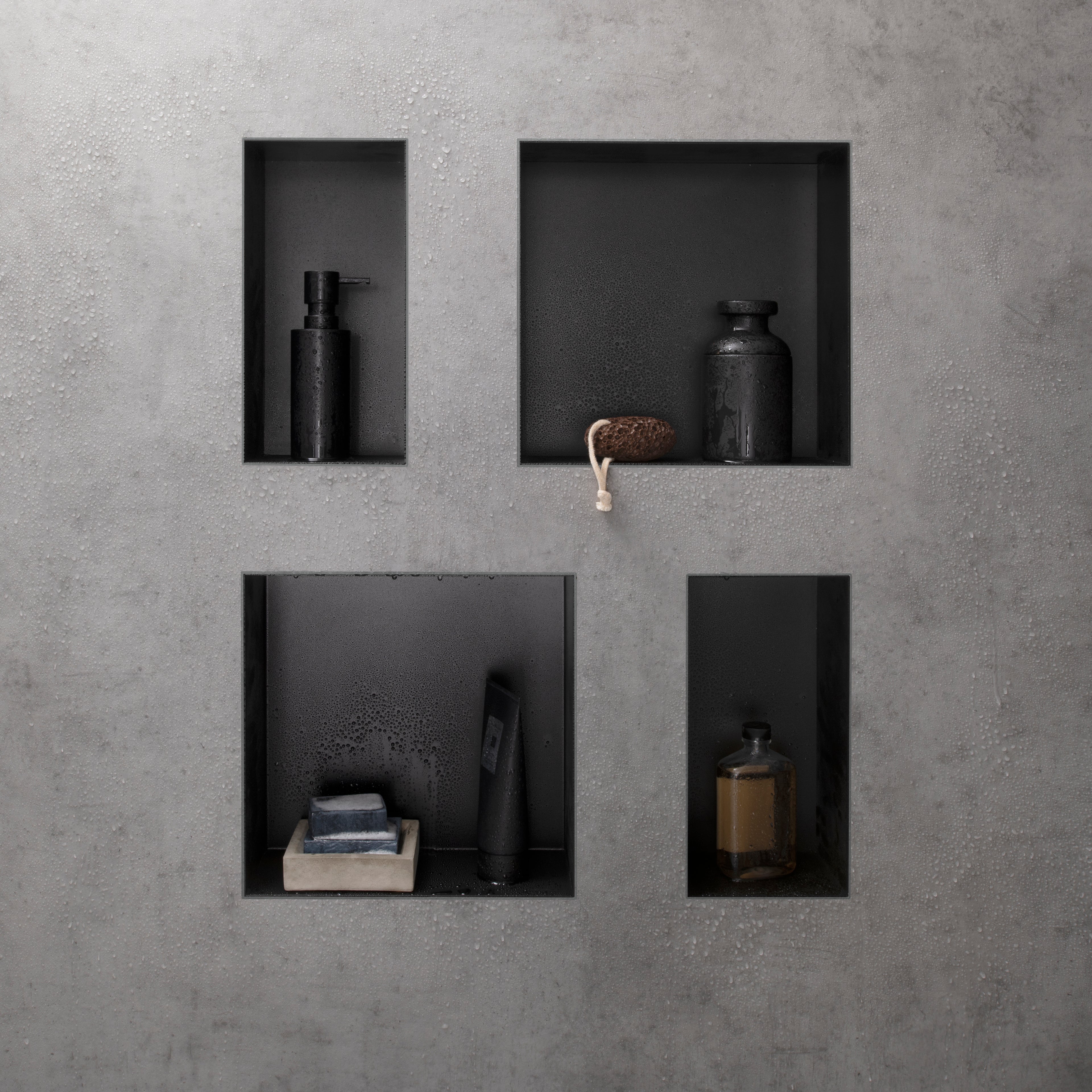 HANSGROHE 56073670 XtraStoris Minimalistic Wall Niche with Open Frame 12"x 12"x 4" - Matte Black
