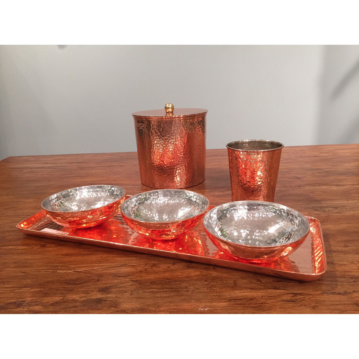 ELK STUDIO BOWL018/S4 Copper (3) Bowls with (1) Tray