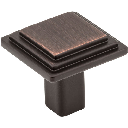 ELEMENTS 351DBAC Calloway 1-1/8" Length Square Knob , Brushed Oil Rubbed Bronze