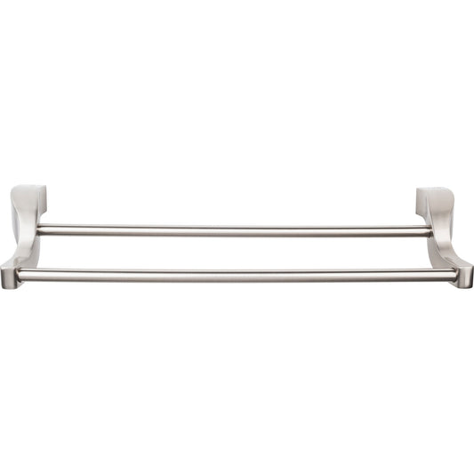 TOP KNOBS AQ11BSN Aqua Double 31 1/4" Wall Mounted Towel Bar - Brushed Satin Nickel