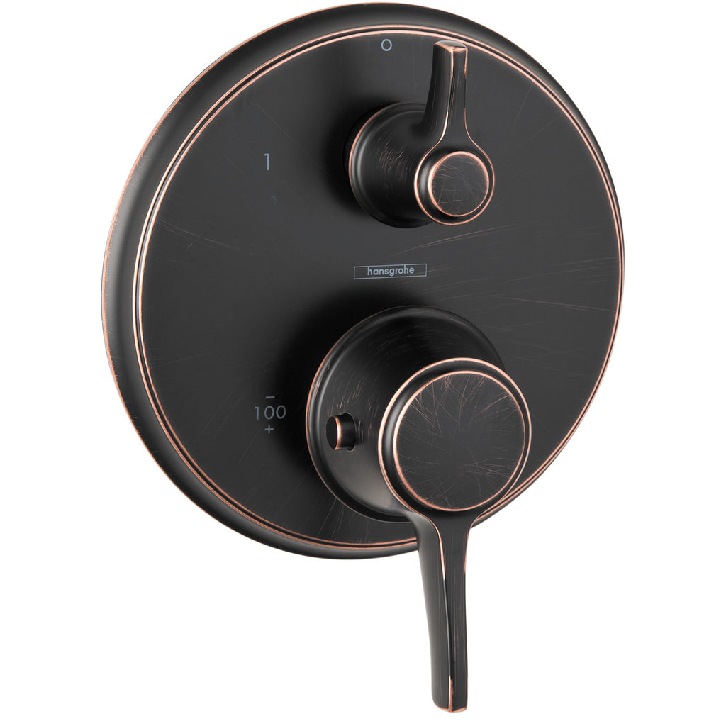HANSGROHE 15752921 Ecostat Classic Thermostatic Trim with Volume Control, Round - Rubbed Bronze