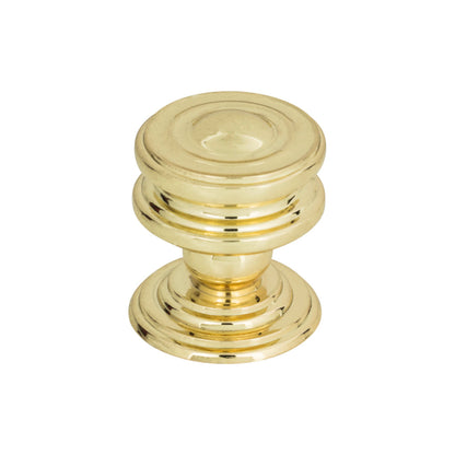 ATLAS 376-PB Campaign 1 1/4" Diameter Round Knob - Polished Brass