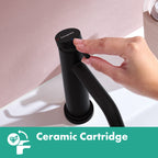 HANSGROHE 73302671 Tecturis S Single-Hole Faucet 80 with Pop-Up Drain, 1.2 GPM - Matte Black