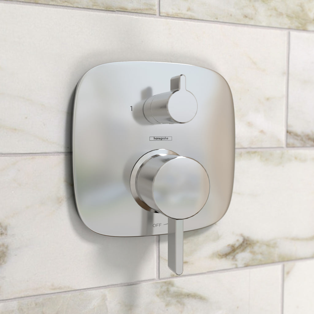 HANSGROHE 15864001 Ecostat Pressure Balance Trim Square with Diverter - Chrome
