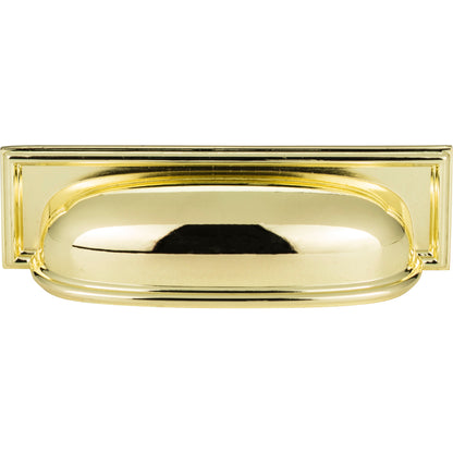 ATLAS 383-PB Campaign 3 3/4" Center to Center Cup/Bin Pull - Polished Brass