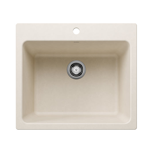 BLANCO 443079 Liven Liven SILGRANIT 25" Single Bowl Dual Mount Laundry Sink - Soft White in Soft White