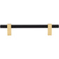 JEFFREY ALEXANDER 478-128MBBG Larkin 2 128 mm Center-to-Center Bar Pull - Matte Black w/Brushed Gold