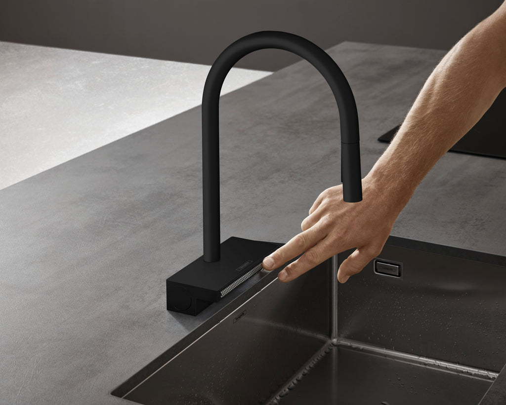 HANSGROHE 73837671 Aquno Select HighArc Kitchen Faucet, 3-Spray Pull-Down, 1.75 GPM - Matte Black