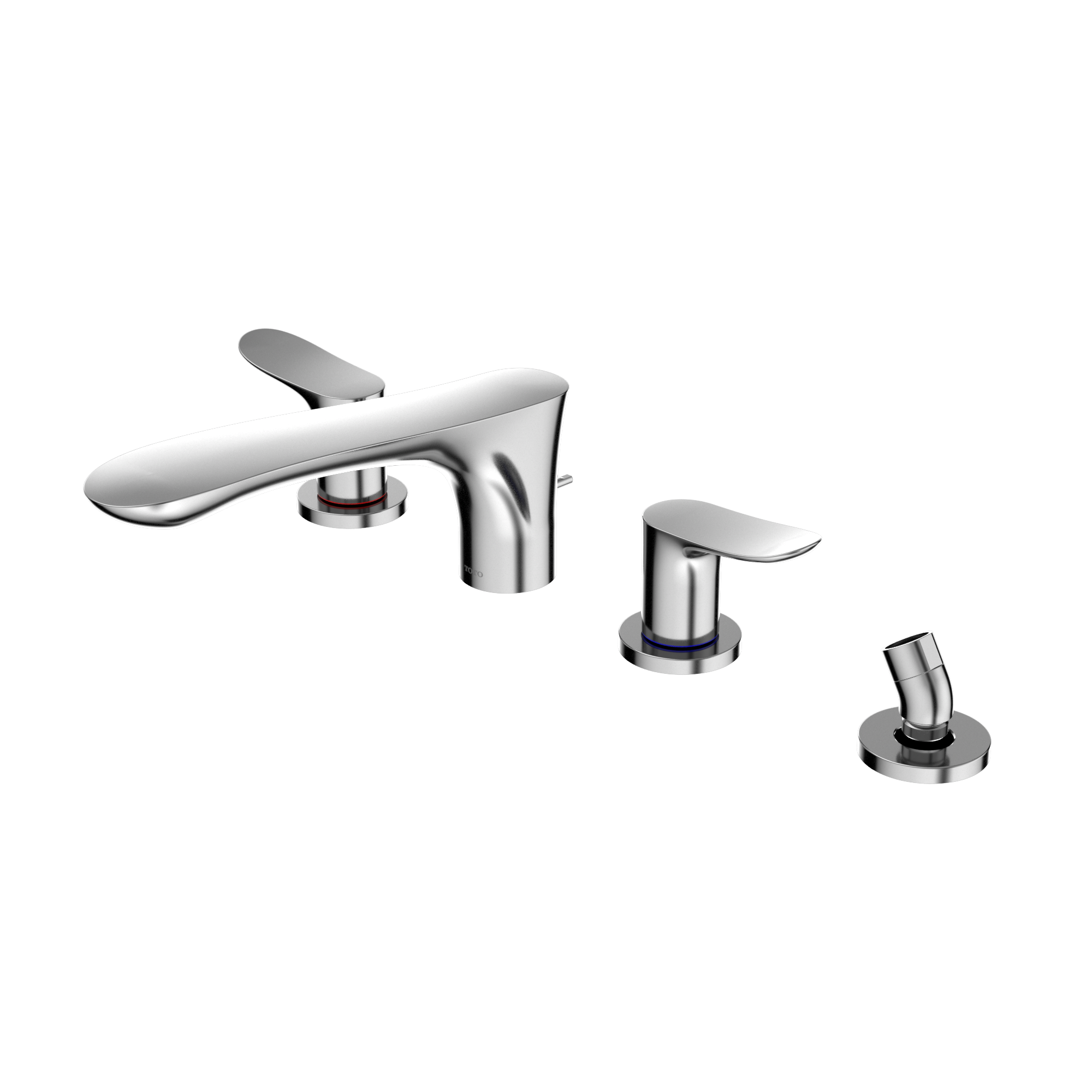 TOTO TBG01202U#CP Go Two-Handle Deck-Mount Roman Tub Filler Trim With Handshower - Polished Chrome
