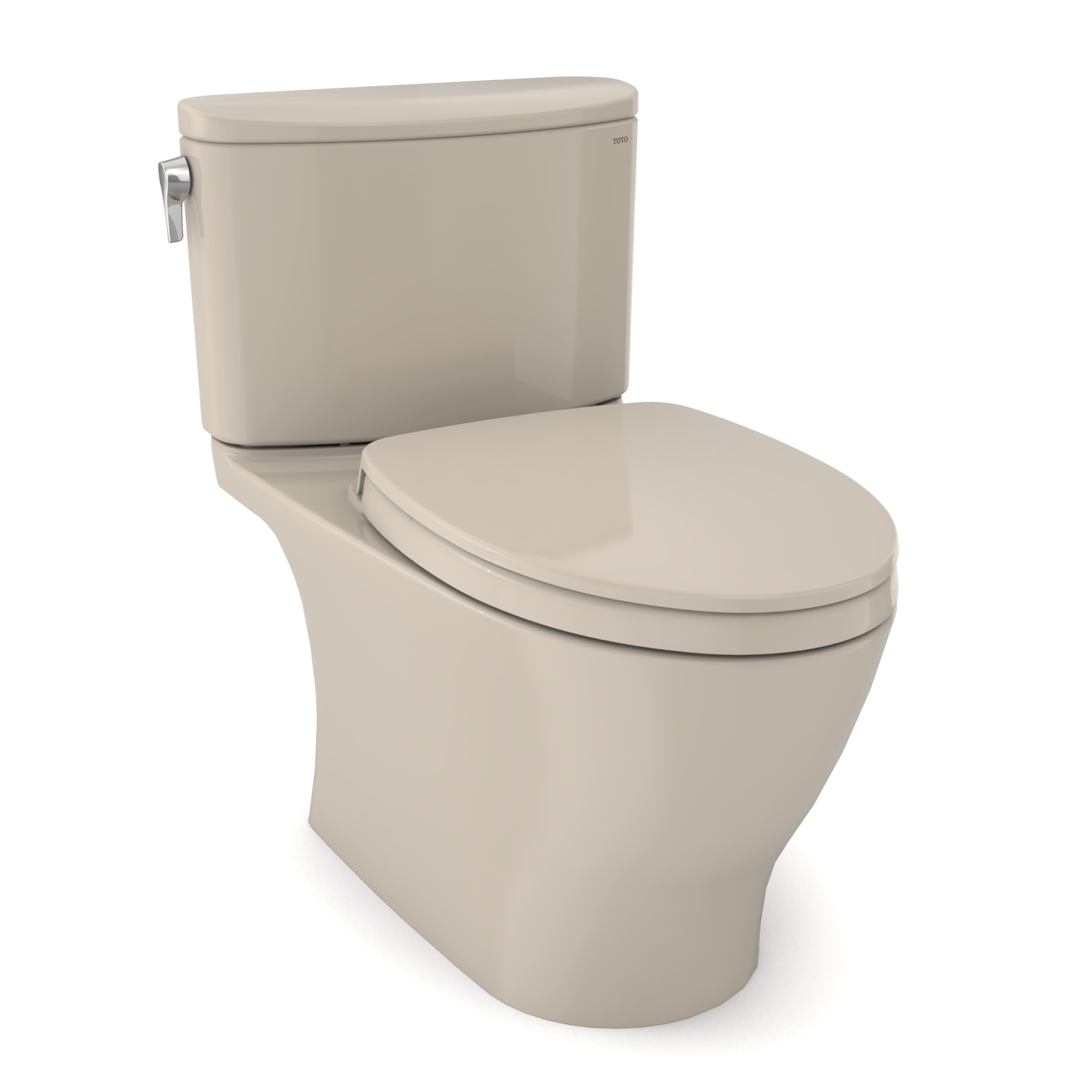 TOTO MS442124CUFG#03 Nexus 1G Two-Piece Elongated 1.0 GPF Universal Height Toilet with CEFIONTECT and SS124 SoftClose Seat , Bone