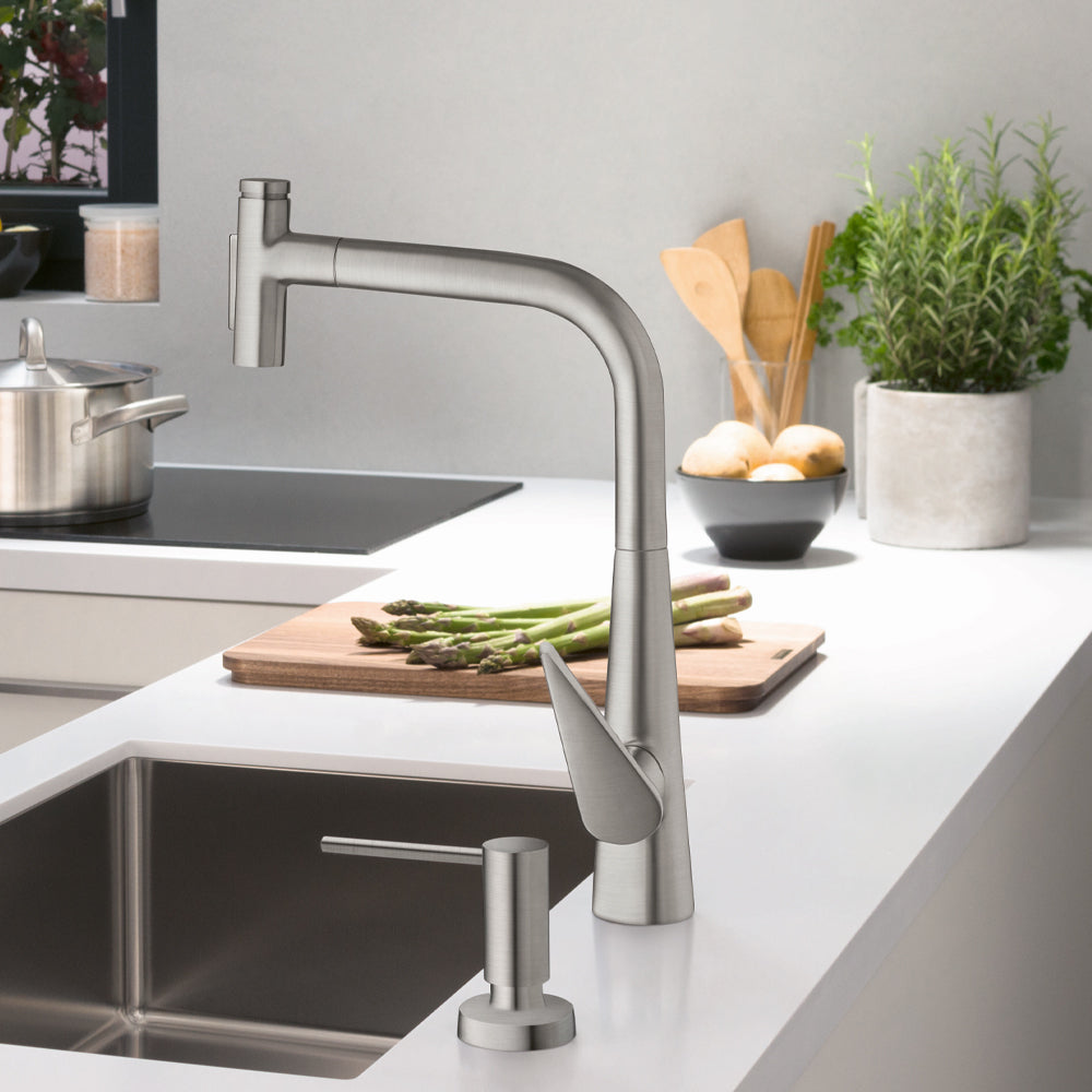 HANSGROHE 72823801 Talis Select S HighArc Kitchen Faucet, 2-Spray Pull-Out, 1.75 GPM - Stainless Steel Optic
