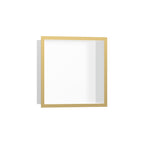 HANSGROHE 56099990 XtraStoris Individual Wall Niche Matte White with Design Frame 12"x 12"x 4" - Polished Gold Optic