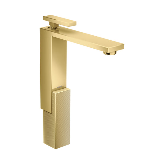 AXOR Edge Single-Hole Faucet 280 - Diamond Cut, 1.2 GPM in Polished Gold Optic