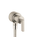 AXOR 39882821 Citterio Wall Outlet with Check Valves and Volume Control, Lever Handle - Brushed Nickel