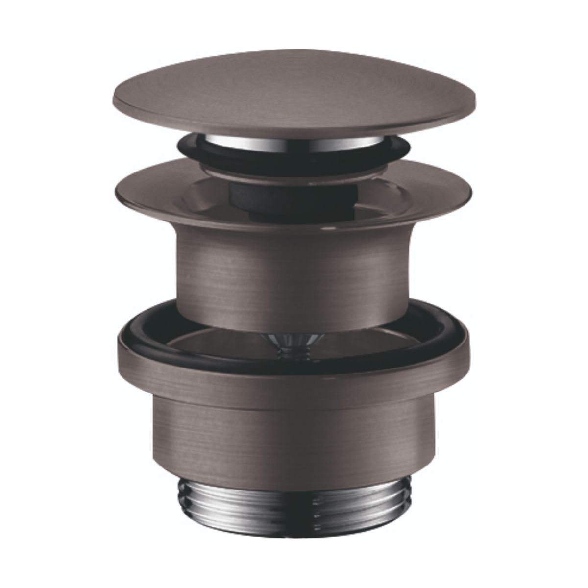 HANSGROHE 50100341  Push-Open Sink Drain - Brushed Black Chrome