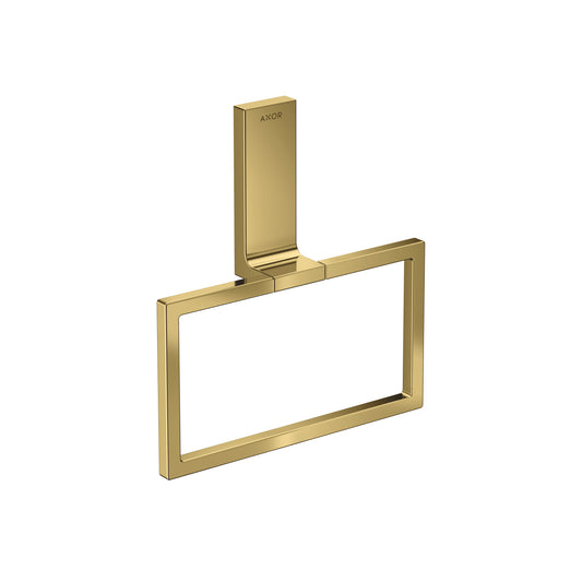 AXOR Universal Rectangular  Towel Ring in Polished Gold Optic