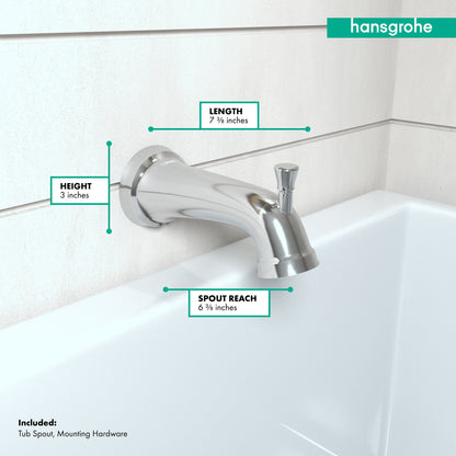 HANSGROHE 04775000 Chrome Joleena Transitional Tub Spout