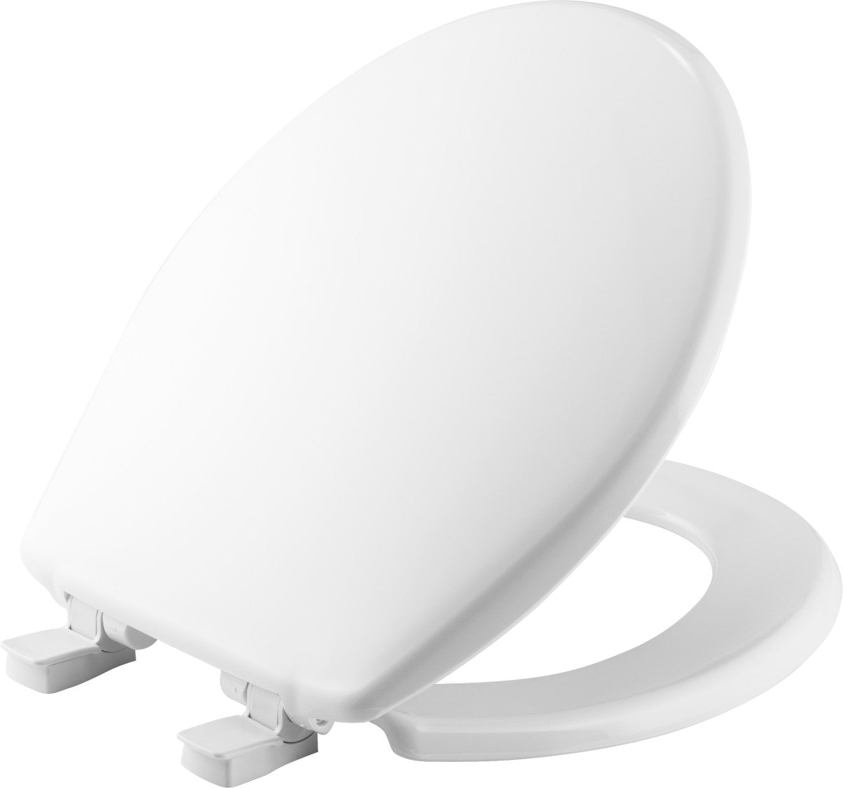 Bemis Round Plastic Toilet Seat in White with Easy•Clean and Whisper•Close