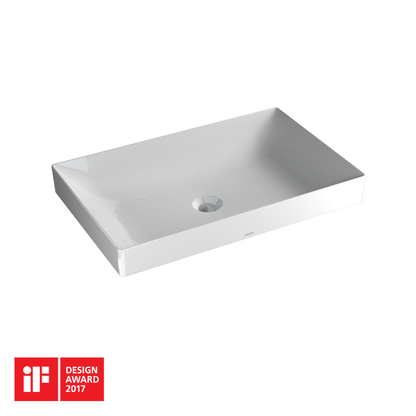 TOTO LT476GR#01 Kiwami Rectangular 23" Vessel Bathroom Sink With Cefiontect - Cotton White