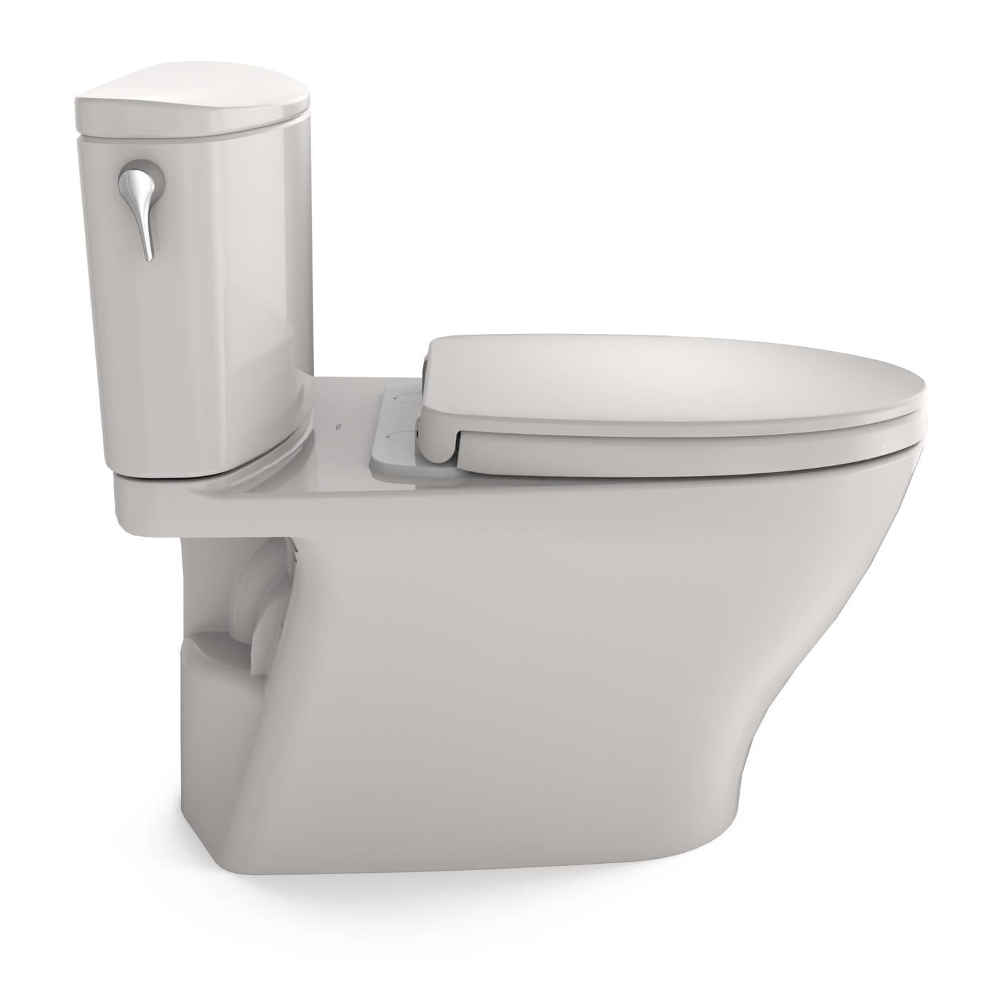 TOTO MS442124CEFG#11 Nexus Two-Piece Elongated 1.28 GPF Universal Height Toilet with CEFIONTECT and SS124 SoftClose Seat , Colonial White