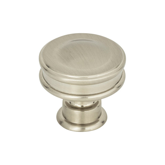 ATLAS A100-BRN Oskar 1 1/4" Diameter Round Knob - Brushed Nickel