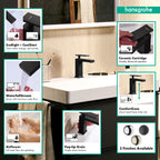 HANSGROHE 73014671 Tecturis E Single-Hole Faucet 110 with Pop-Up Drain, 1.2 GPM - Matte Black