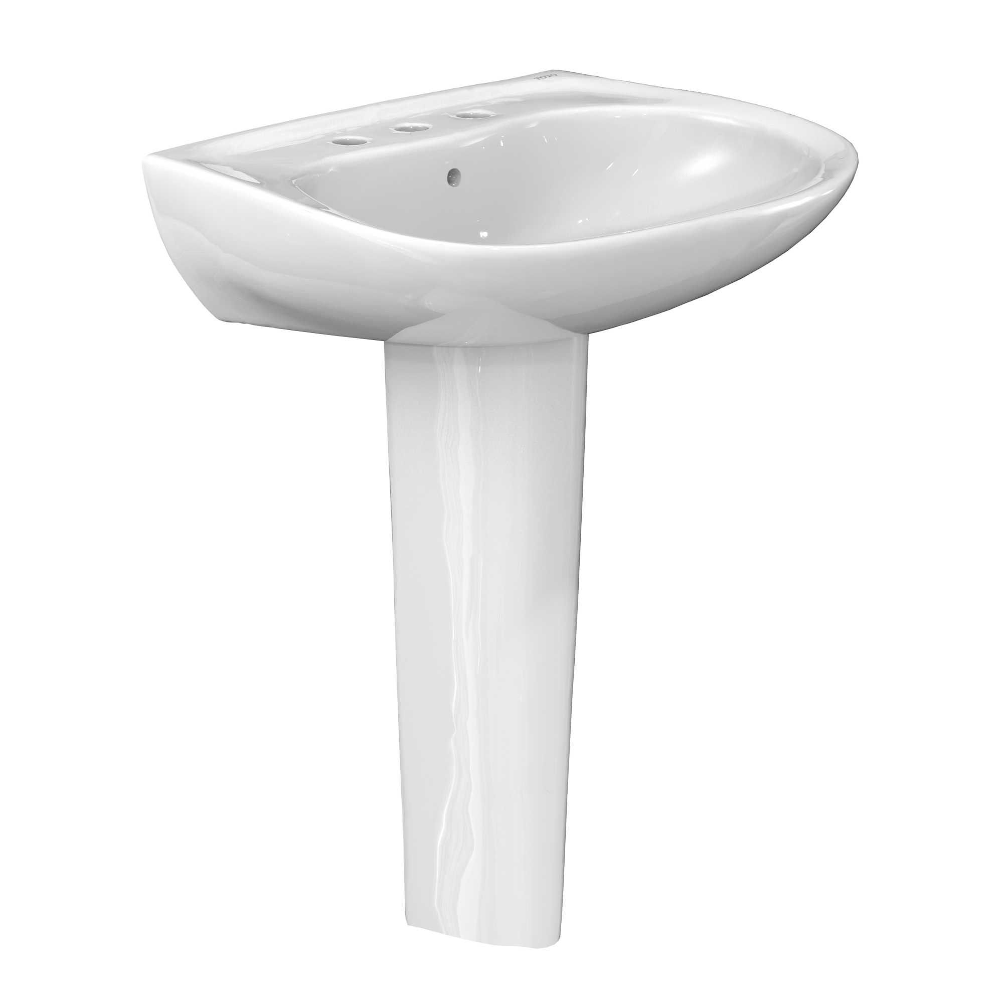 TOTO LPT242.8G#01 Prominence Oval Basin Pedestal Bathroom Sink With Cefiontect For 8 Inch Center Faucets - Cotton White