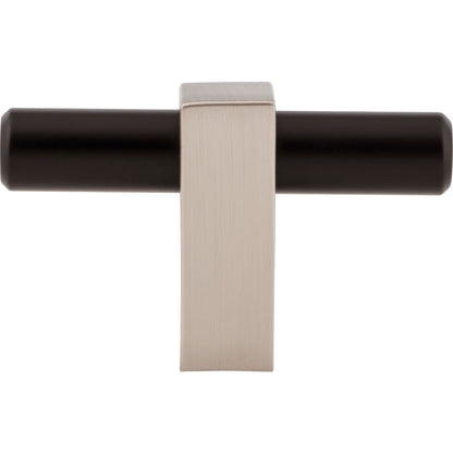JEFFREY ALEXANDER 478T-MBSN Larkin 2 2-3/8" Length Bar Knob - Matte Black w/Satin Nickel