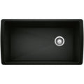 BLANCO 442916 Diamond Diamond SILGRANIT 33" Super Single Undermount Kitchen Sink - Coal Black in Coal Black