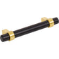 JEFFREY ALEXANDER 596MBBG Key Grande 96 mm Center-to-Center Bar Pull - Matte Black w/Brushed Gold