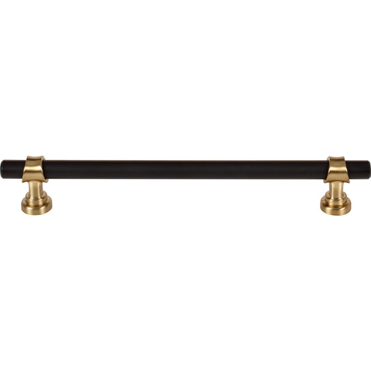 TOP KNOBS M2740 Bit 7 9/16" Center to Center Bar Pull - Flat Black and Honey Bronze