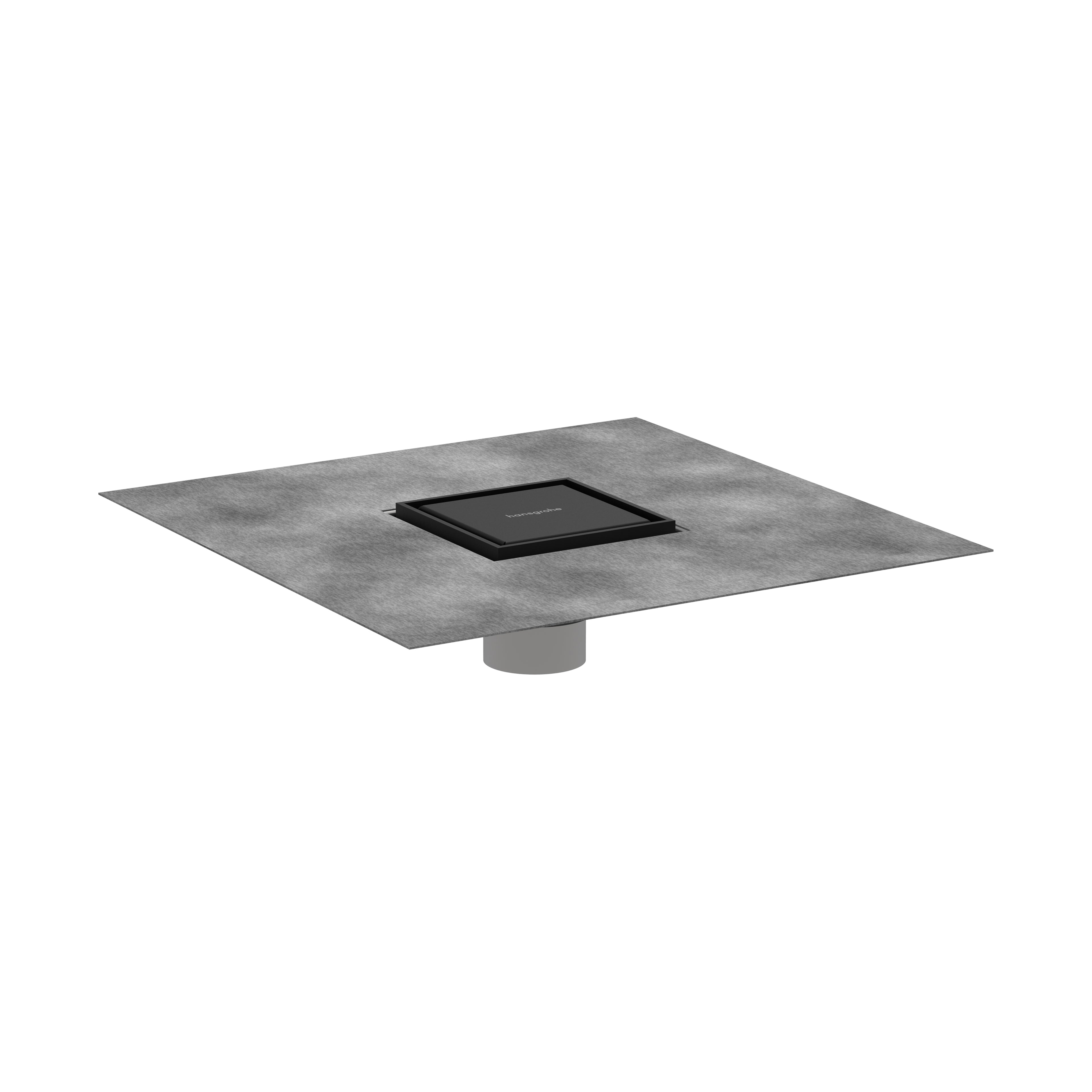 HANSGROHE 56130671 RainDrain Brilliance Point Drain Set 4"x 4" Trim Tileable Rear Cover and Rough - Matte Black