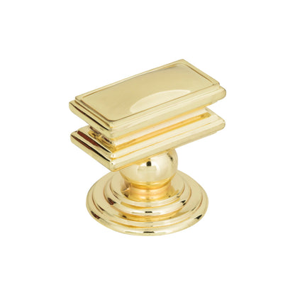 ATLAS 377-PB Campaign 1 1/2" Length Rectangle Knob - Polished Brass