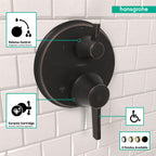 HANSGROHE 15753921 Ecostat Classic Thermostatic Trim with Volume Control and Diverter, Round - Rubbed Bronze