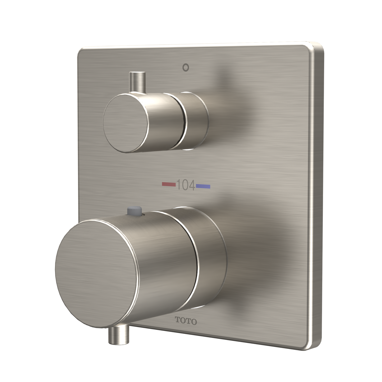TOTO TBV02403U#BN Square Thermostatic Mixing Valve With Volume Control Shower Trim - Brushed Nickel