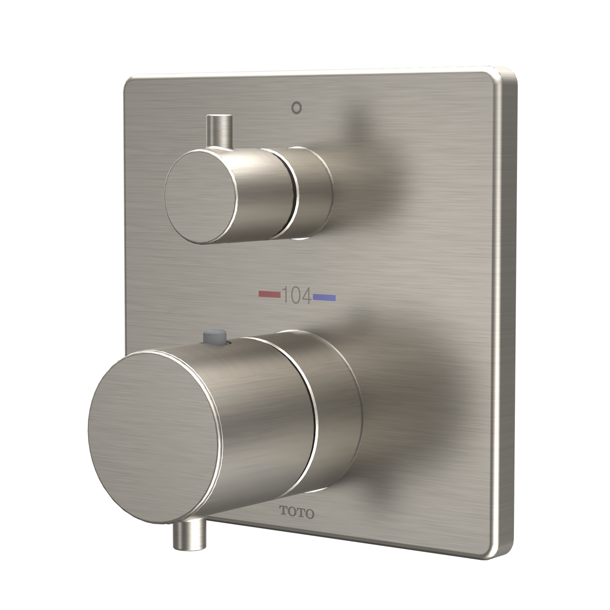 TOTO TBV02403U#BN Square Thermostatic Mixing Valve With Volume Control Shower Trim - Brushed Nickel