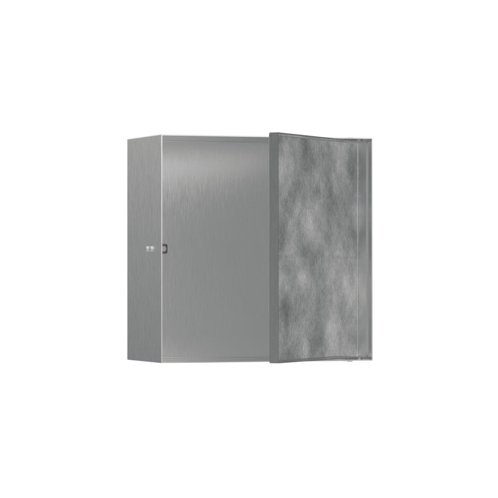 HANSGROHE 56091800 XtraStoris Rock Wall Niche with Tileable Door 12"x 12"x 5.5" - Brushed Stainless Steel