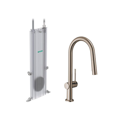 HANSGROHE 72850831 Talis N HighArc Kitchen Faucet, A-Style 2-Spray Pull-Down with sBox, 1.75 GPM in Polished Nickel