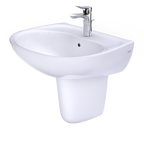 TOTO LHT241G#01 Supreme Oval Wall-Mount Bathroom Sink With Cefiontect And Shroud For Single Hole Faucets - Cotton White